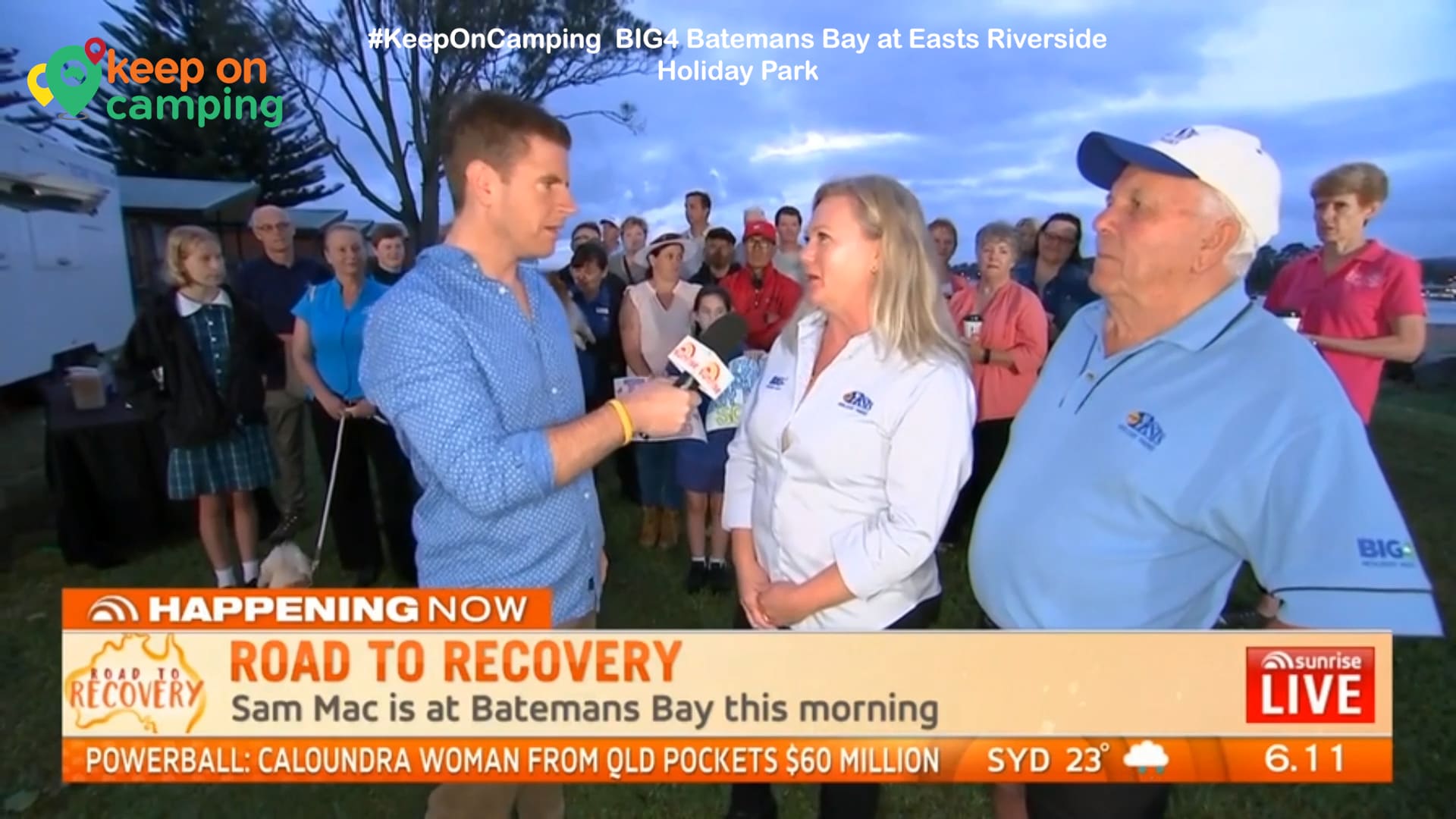 Industry bushfire response – Sunrise broadcast, Help a Mate and Keep on Camping