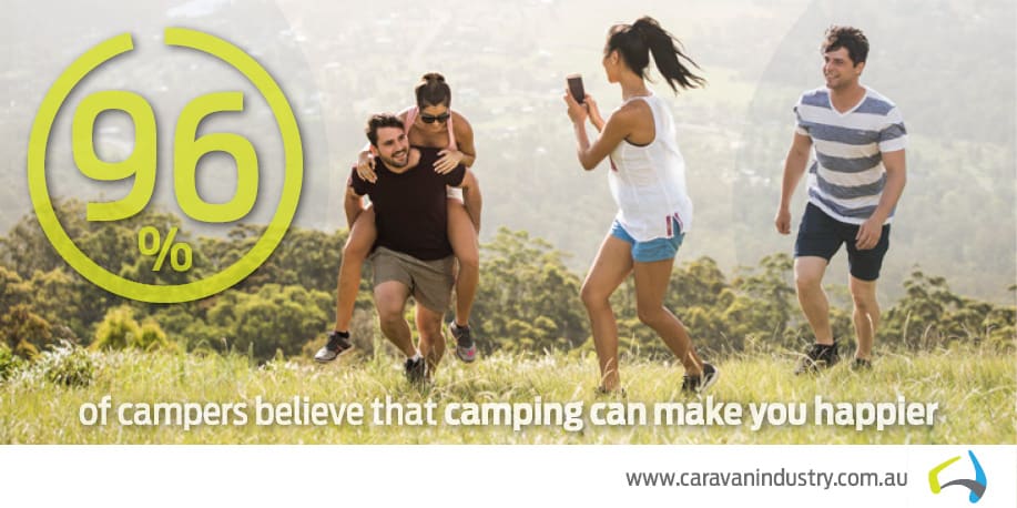 Camping trips proven to improve mental wellbeing. Campers really are ‘Happy Campers!’.