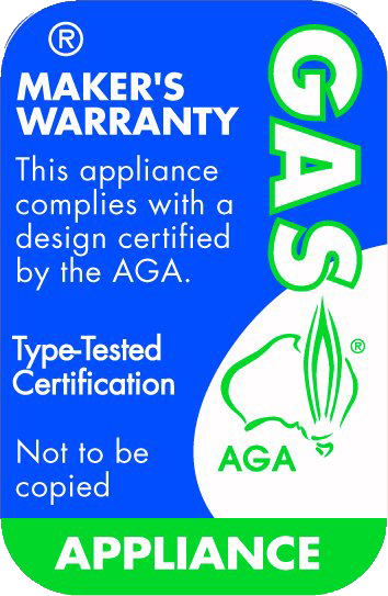 AGA certification label, blue