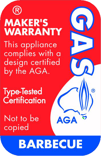 AGA certification label, red