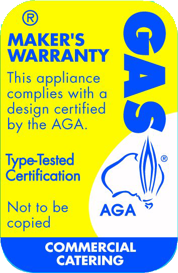 AGA certification label, yellow