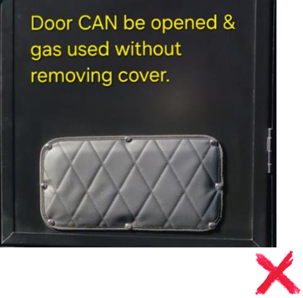 Lower vent opening cover, example two